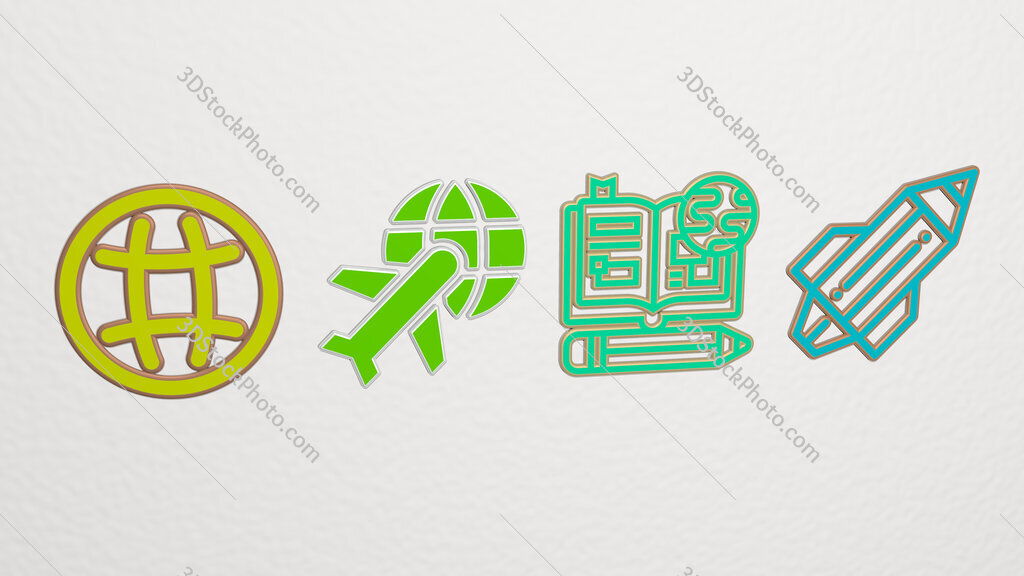 international 4 icons set