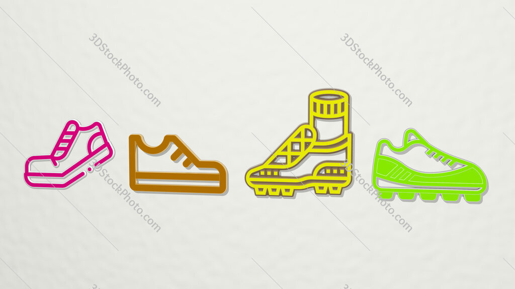running-shoes 4 icons set