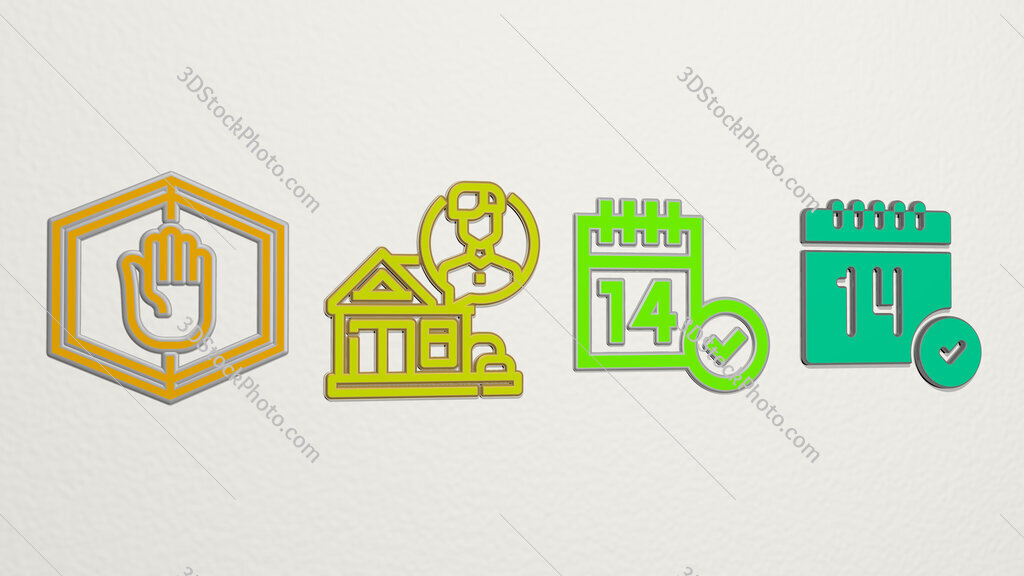 quarantine 4 icons set