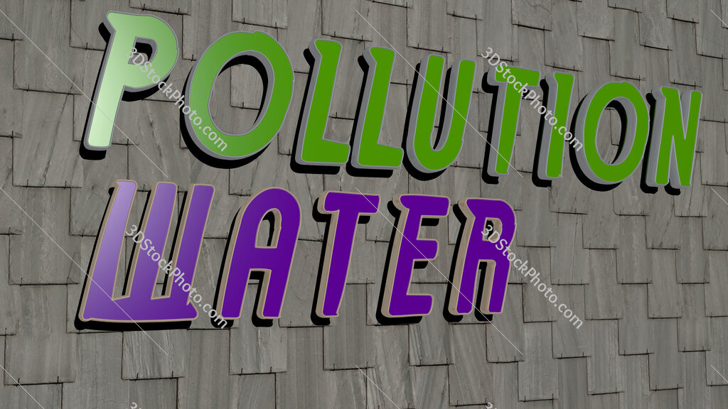 pollution water text on textured wall