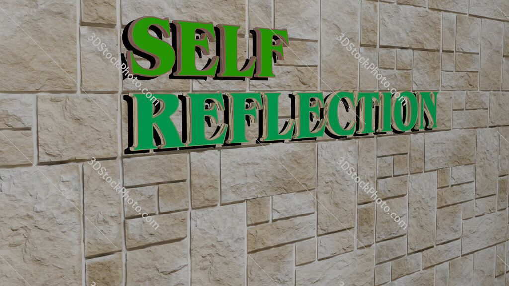 self reflection text on textured wall