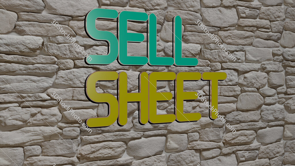 sell sheet text on textured wall