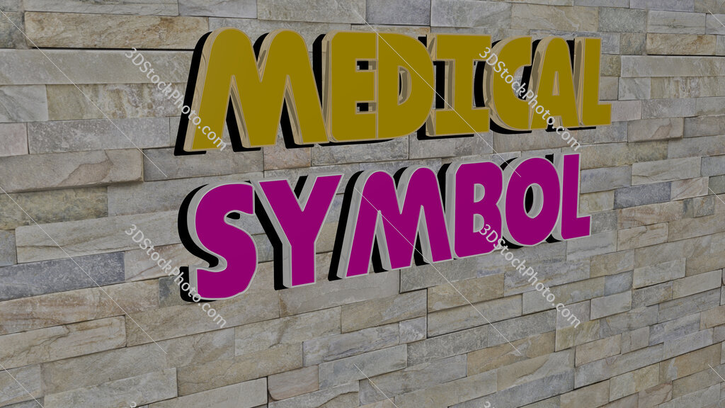 medical symbol text on textured wall