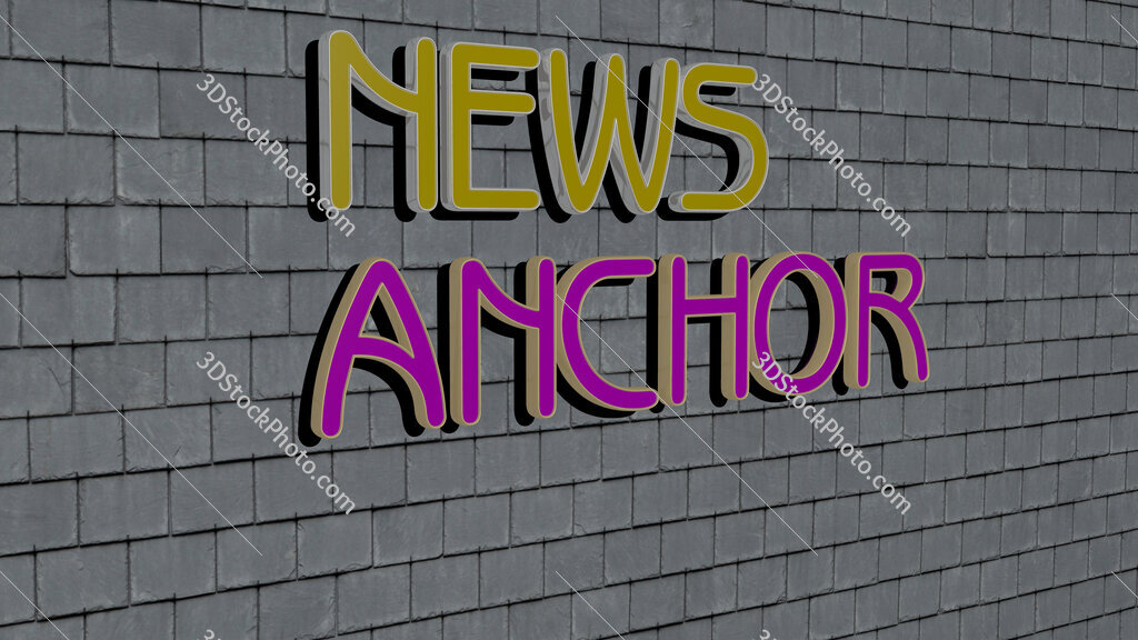 news anchor text on textured wall