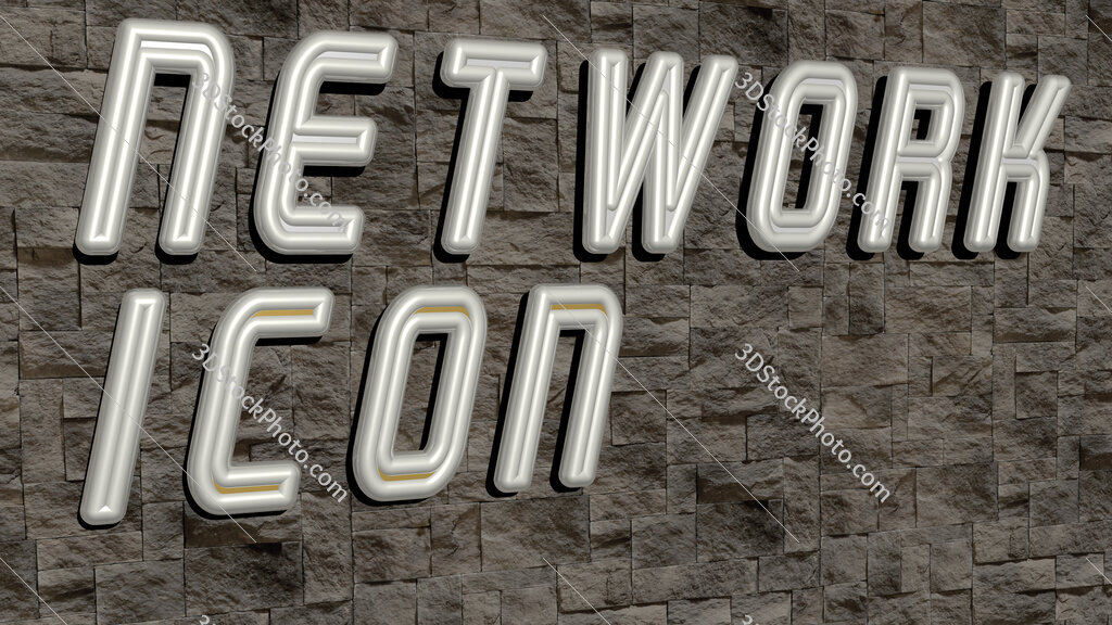network icon text on textured wall