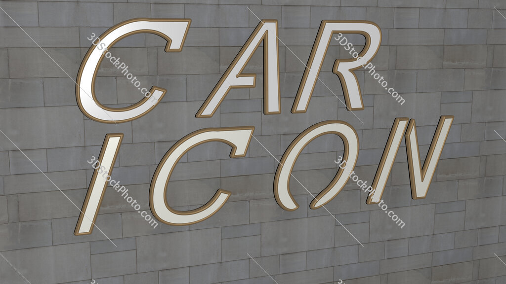 car icon text on textured wall
