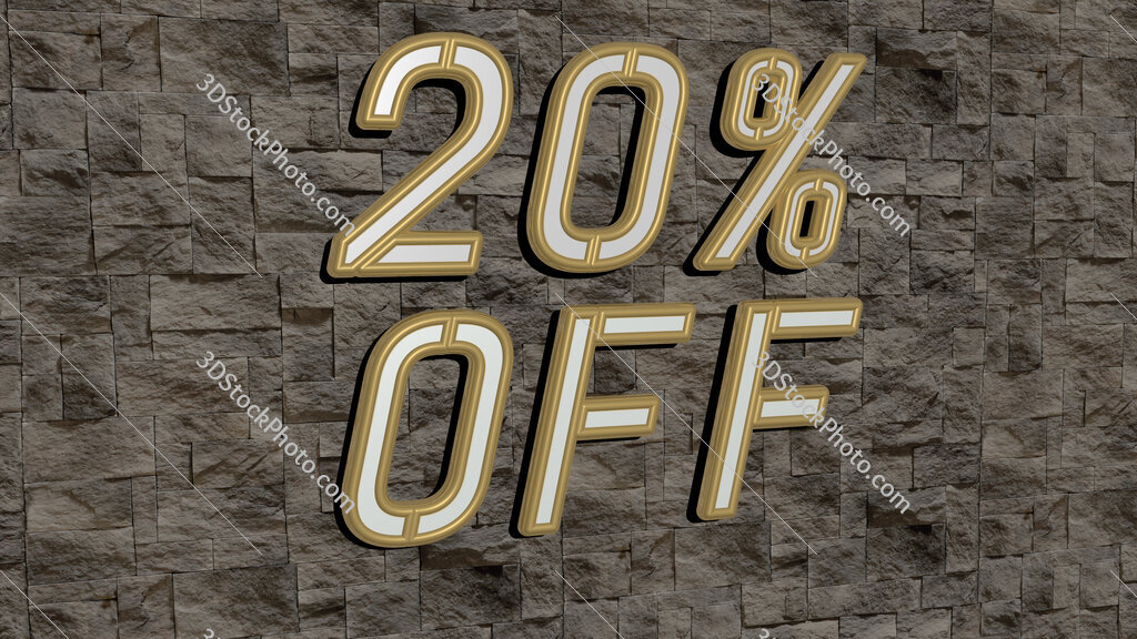 20% off text on textured wall