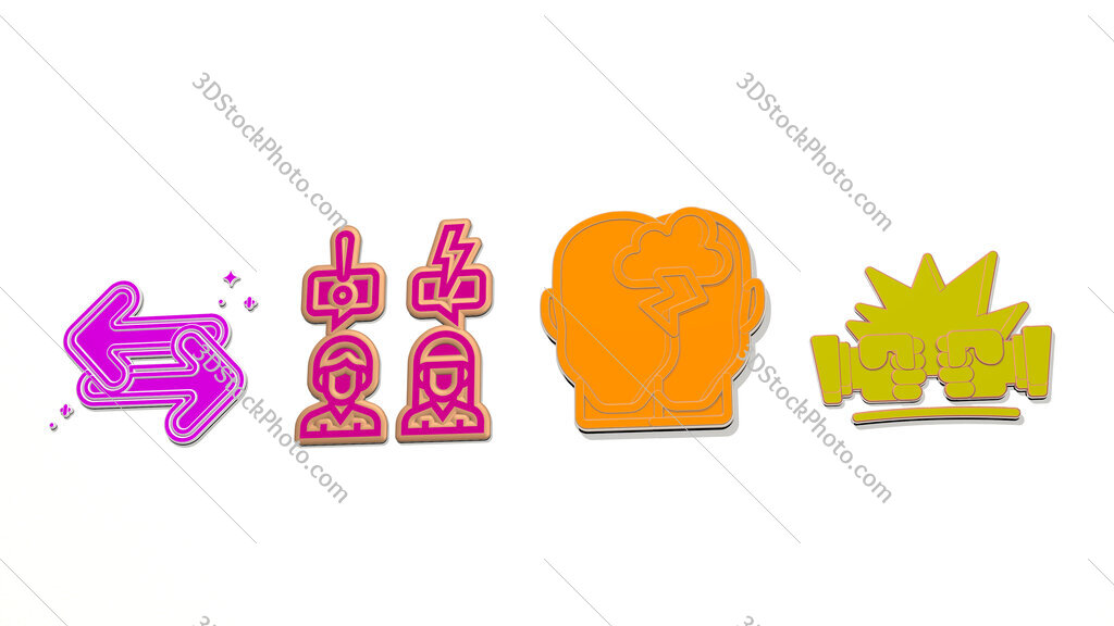 conflict 4 icons set