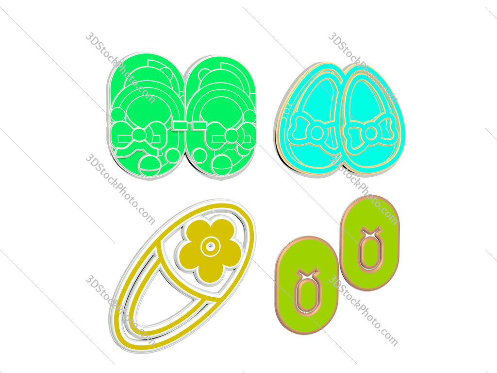 baby-shoes 4 icons set