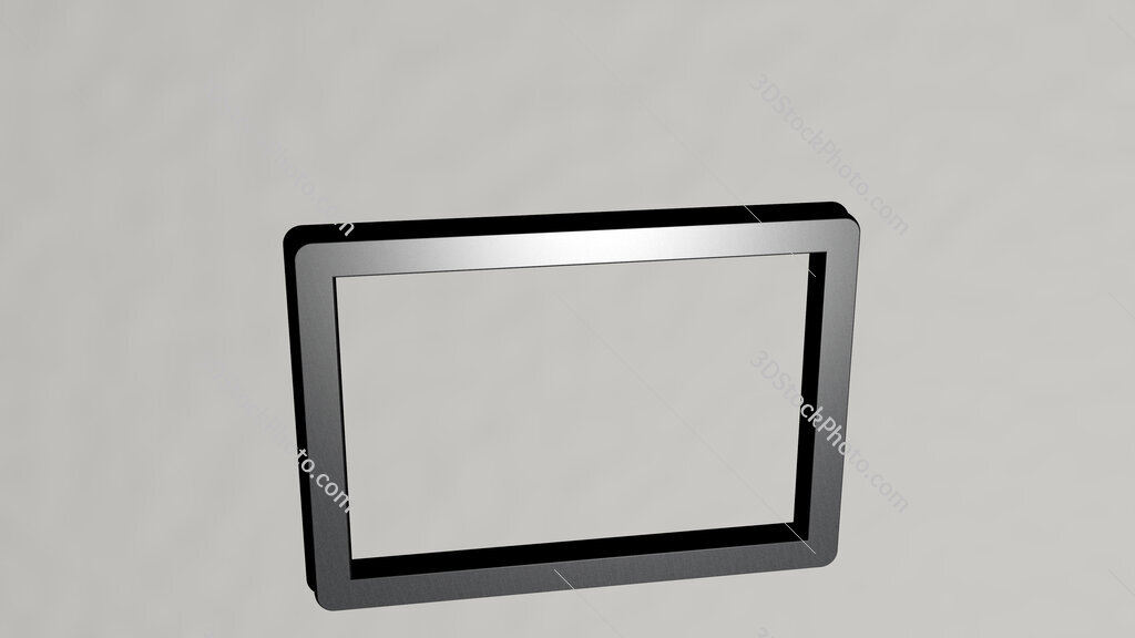rectangle 3D icon on the wall