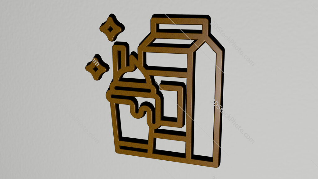 beverage 3D icon on the wall