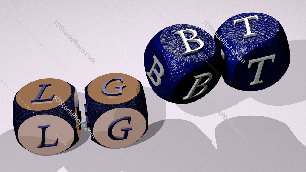 LGBT text by dancing dice letters