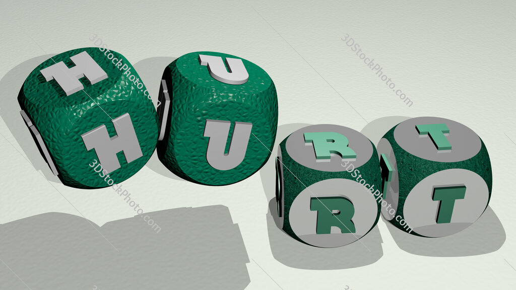 Hurt text by dancing dice letters