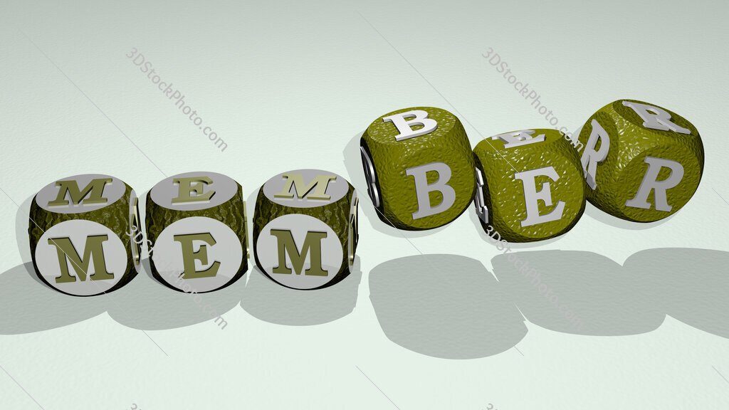 member text by dancing dice letters