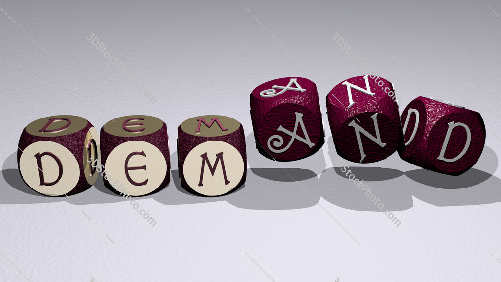 demand text by dancing dice letters