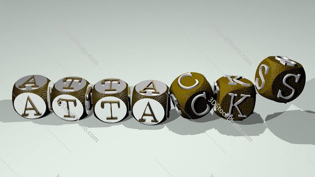 attacks text by dancing dice letters