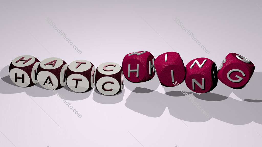 hatching text by dancing dice letters