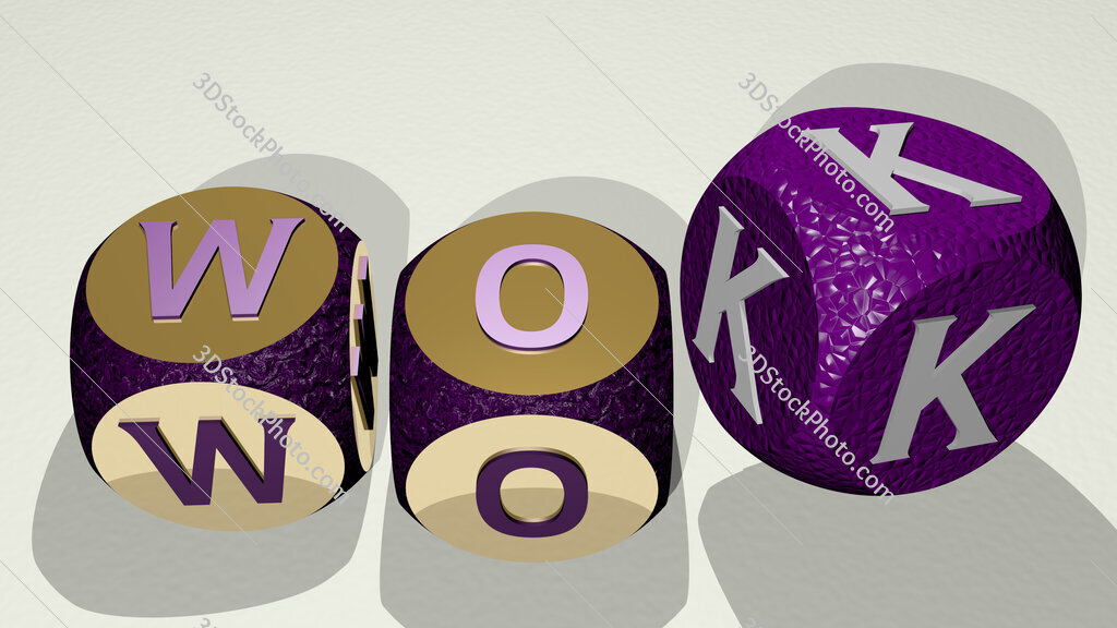 wok text by dancing dice letters
