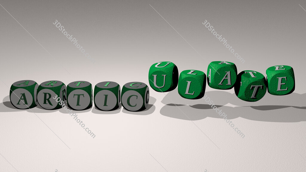 articulate text by dancing dice letters