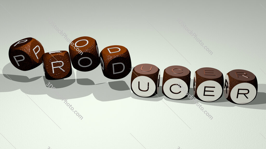 producer text by dancing dice letters