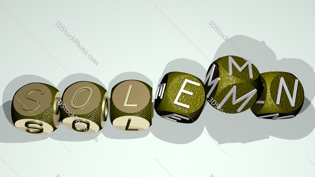 solemn text by dancing dice letters