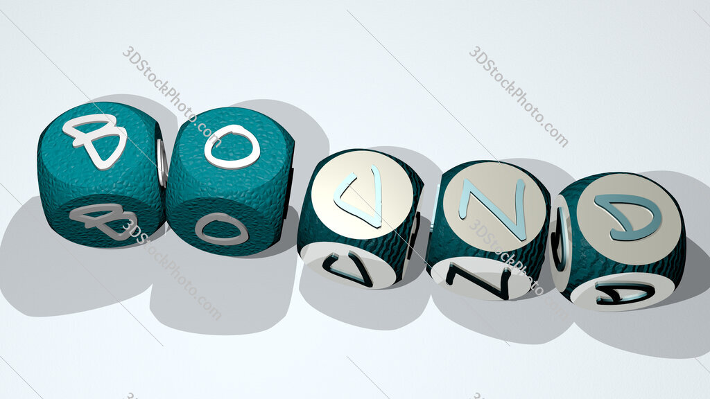 bound text by dancing dice letters