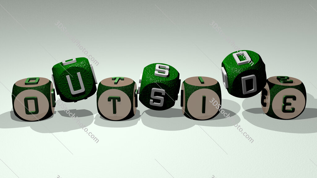 outside text by dancing dice letters