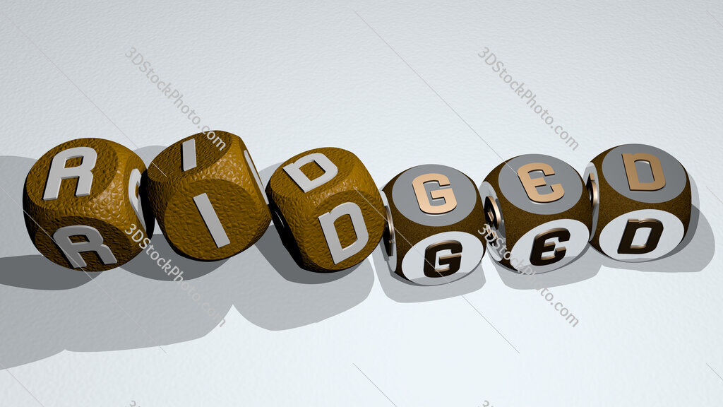 ridged text by dancing dice letters
