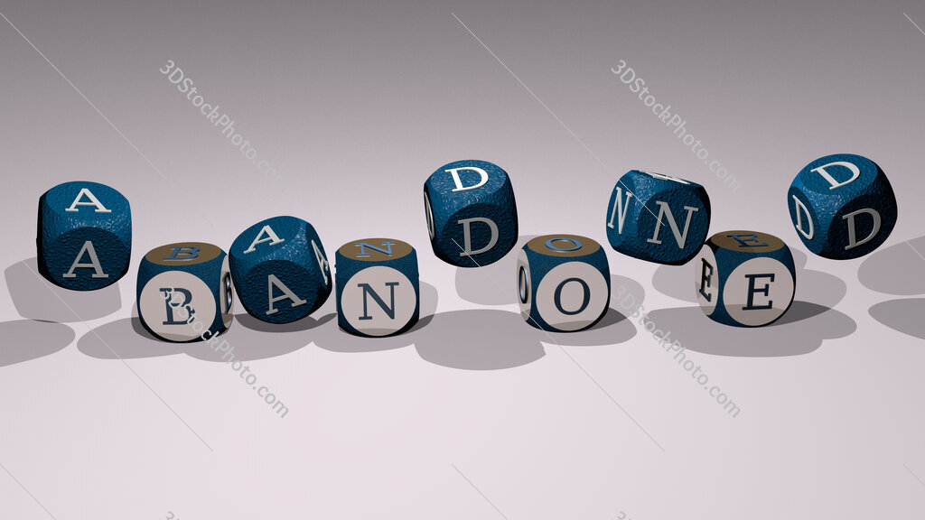 abandoned text by dancing dice letters