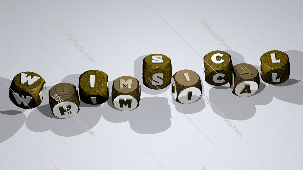 whimsical text by dancing dice letters
