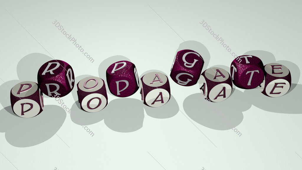 propagate text by dancing dice letters