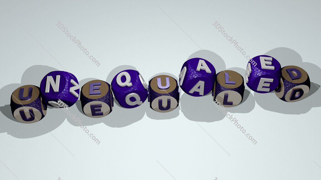 unequaled text by dancing dice letters