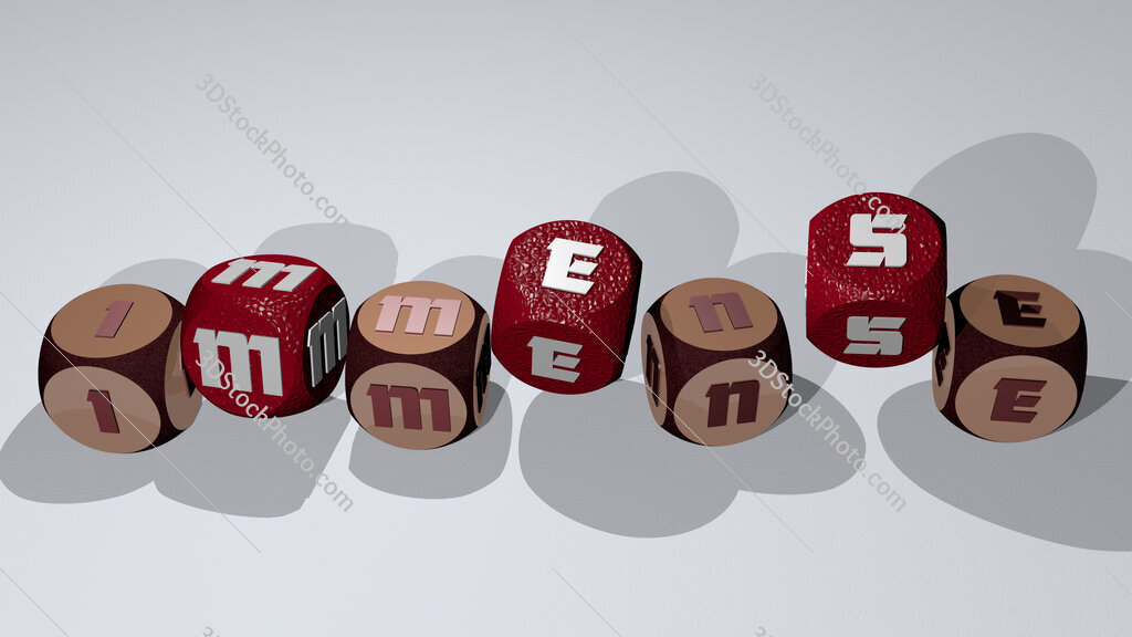 immense text by dancing dice letters