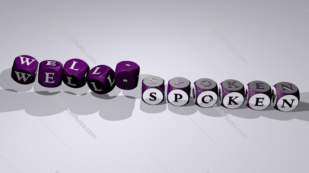 well-spoken text by dancing dice letters