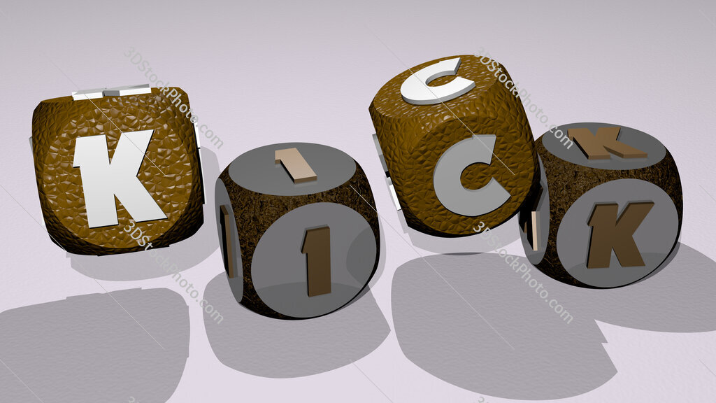 kick text by dancing dice letters