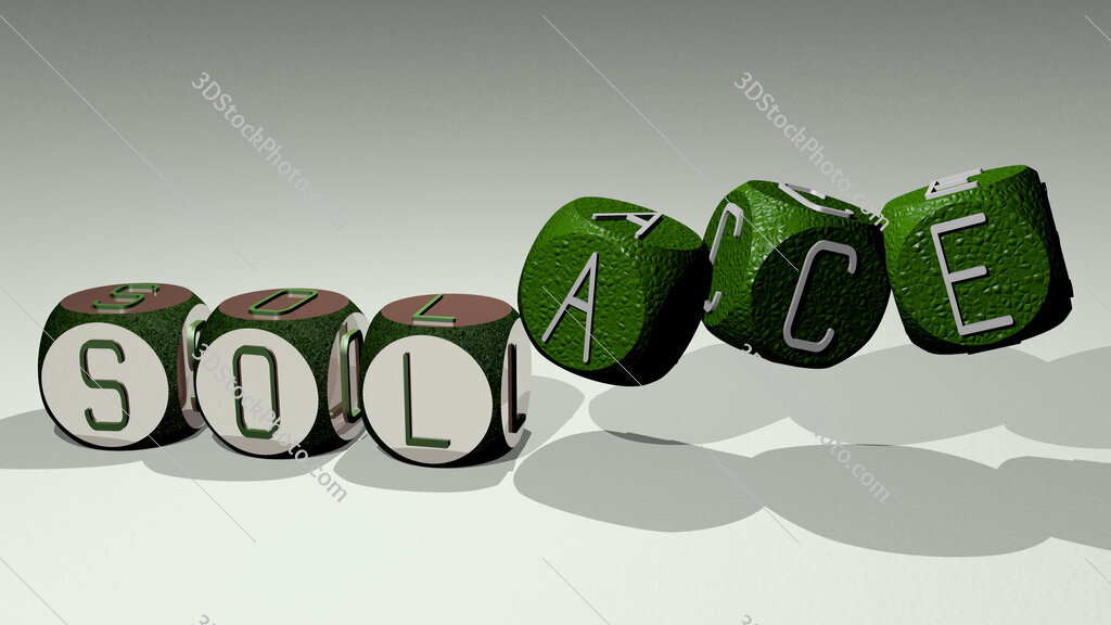 solace text by dancing dice letters