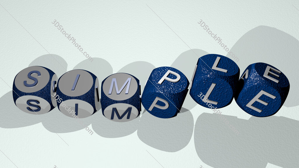 simple text by dancing dice letters