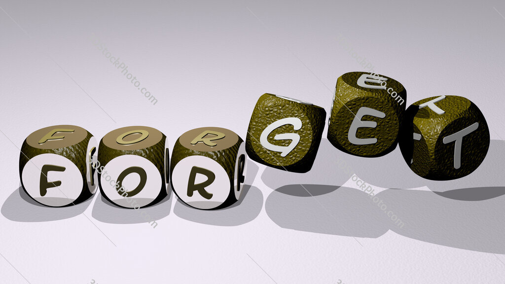forget text by dancing dice letters