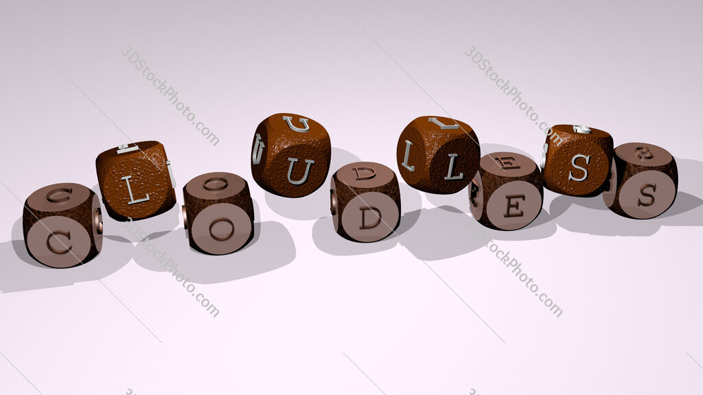 cloudless text by dancing dice letters