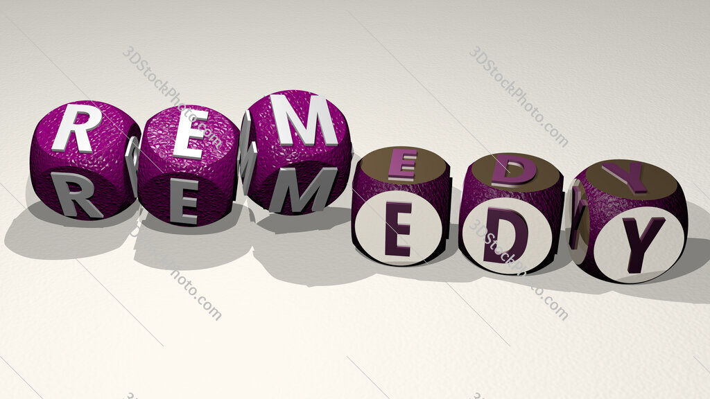 remedy text by dancing dice letters