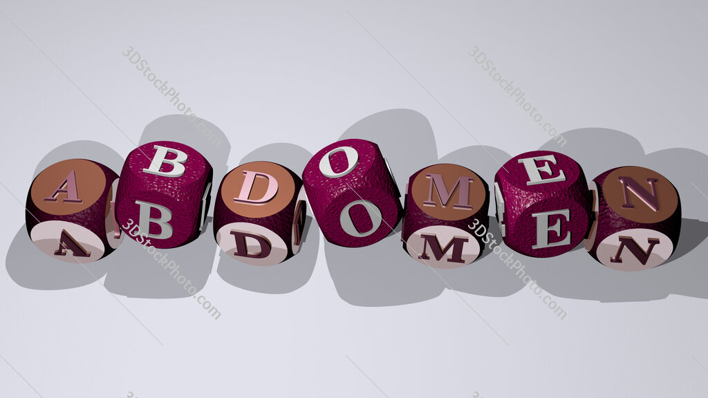abdomen text by dancing dice letters