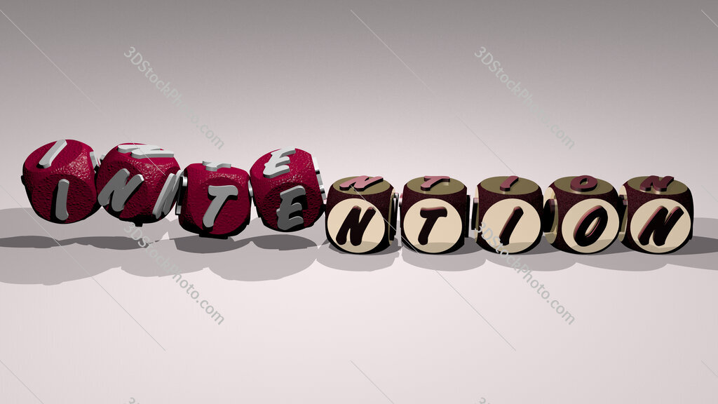 intention text by dancing dice letters