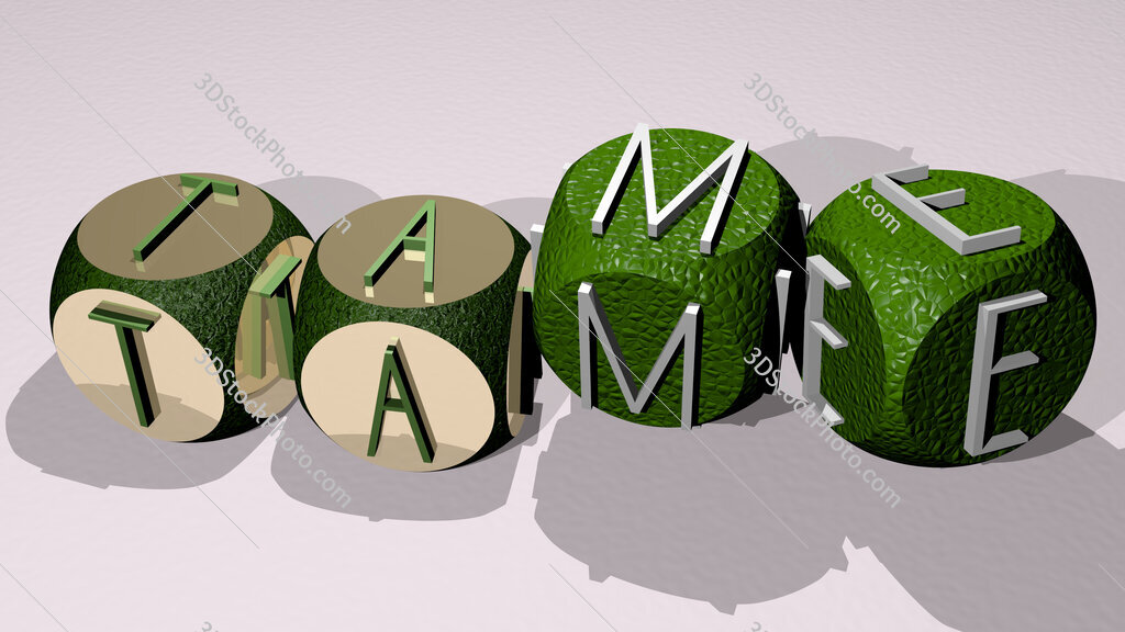 tame text by dancing dice letters
