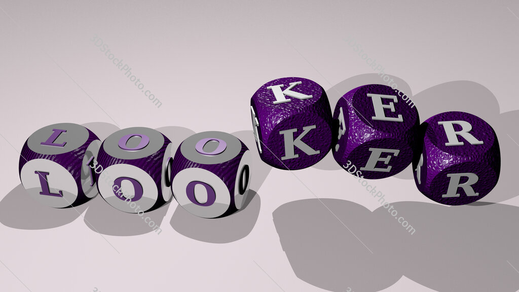 looker text by dancing dice letters
