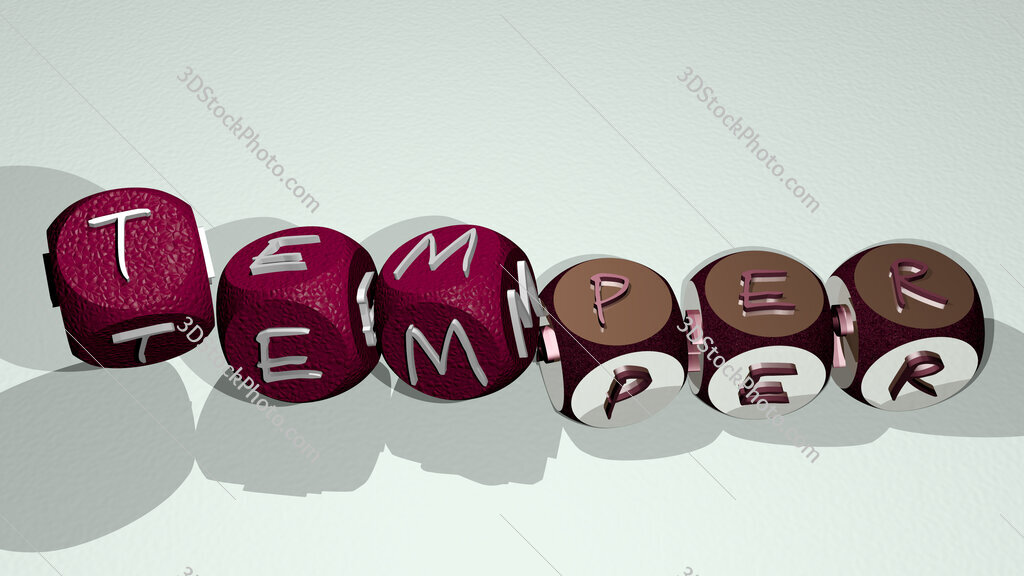 temper text by dancing dice letters