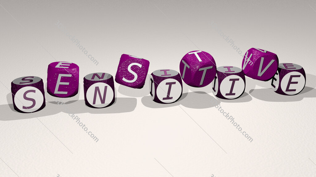 sensitive text by dancing dice letters
