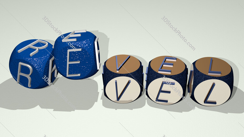 revel text by dancing dice letters
