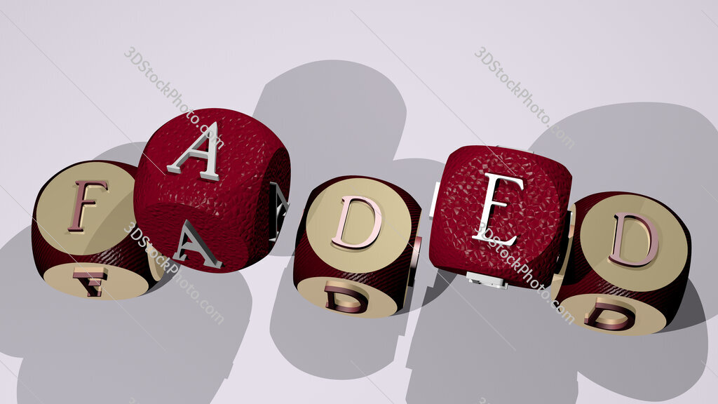 faded text by dancing dice letters
