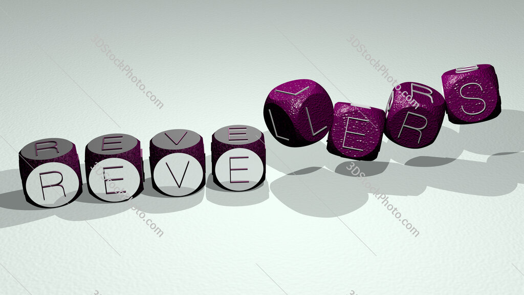 revelers text by dancing dice letters