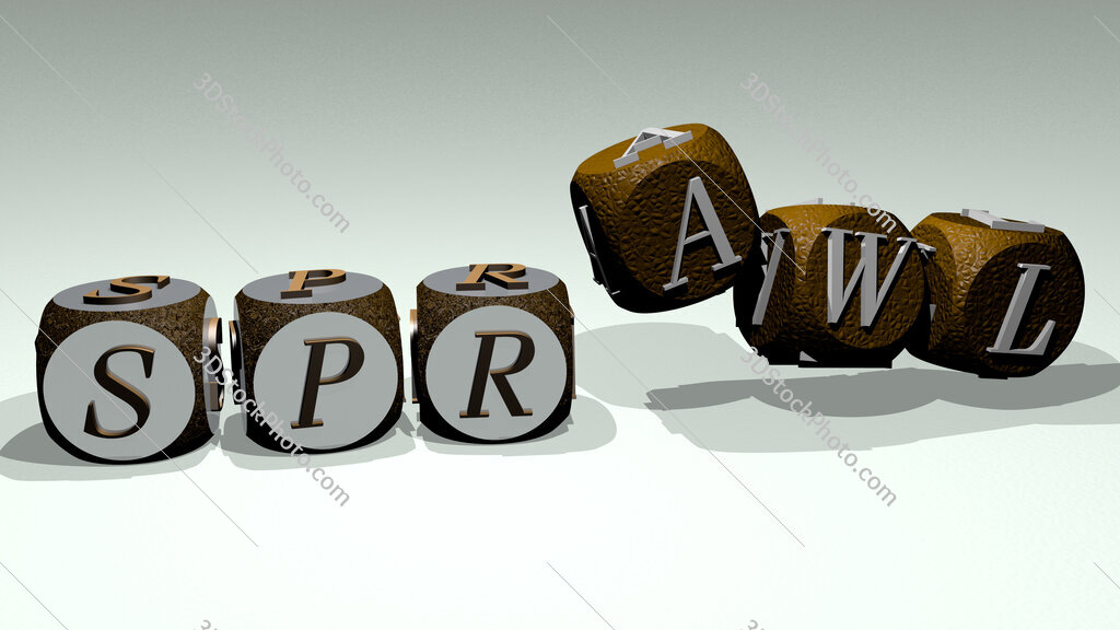 sprawl text by dancing dice letters